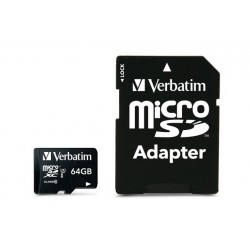 MICRO SDHC-64GB-PRO CLASS 10+ADAT. (47042)