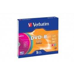 DVD-R 4.7GB 16X COLOR SLIM 5.PZ S (43557/5)