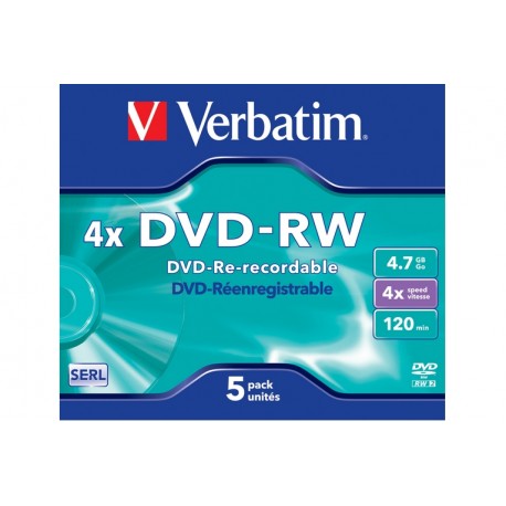 43285 KIT 5 DVD-RW 4.7GB/120' 4X V (43285)