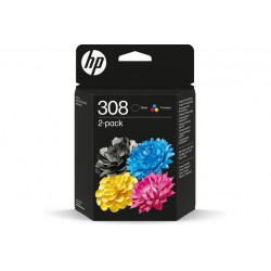 HP 308 BLACK/TRI-COLOR INK CARTRIDG (6L6S6UE)