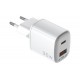 UP TC 1 USB 1 USB-C 35W WH (UPTC1USB1USBC35)